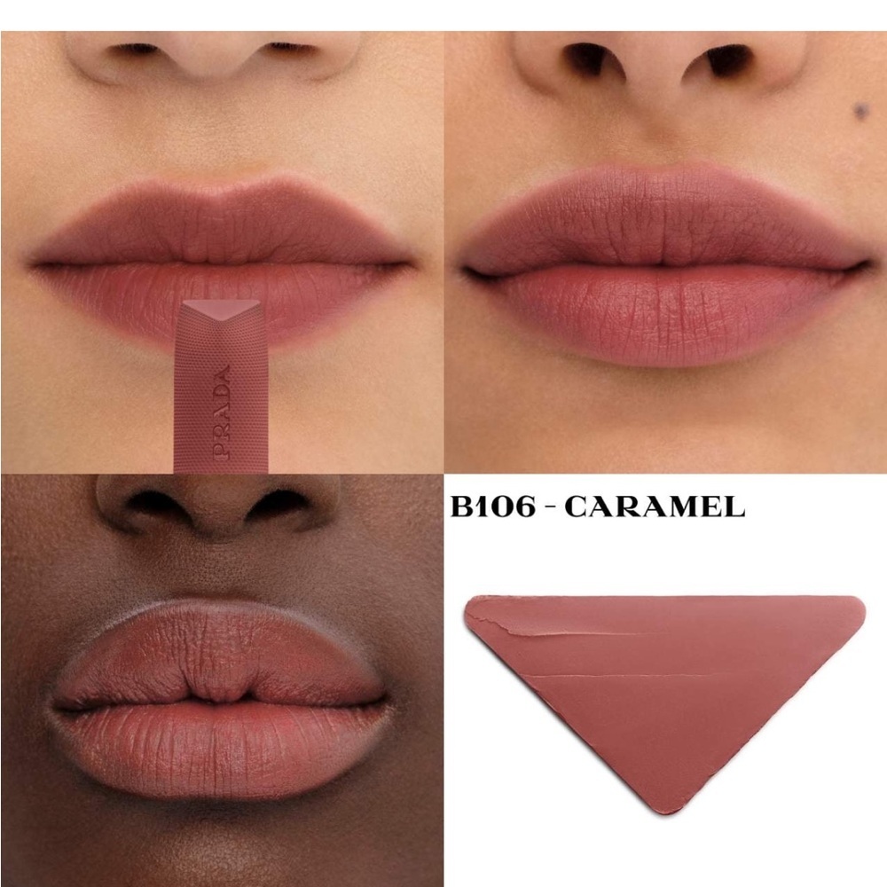 Prada Monochrome Soft Matte Blur Lipstick- Refill B106 Caramel - Picture 2 of 4